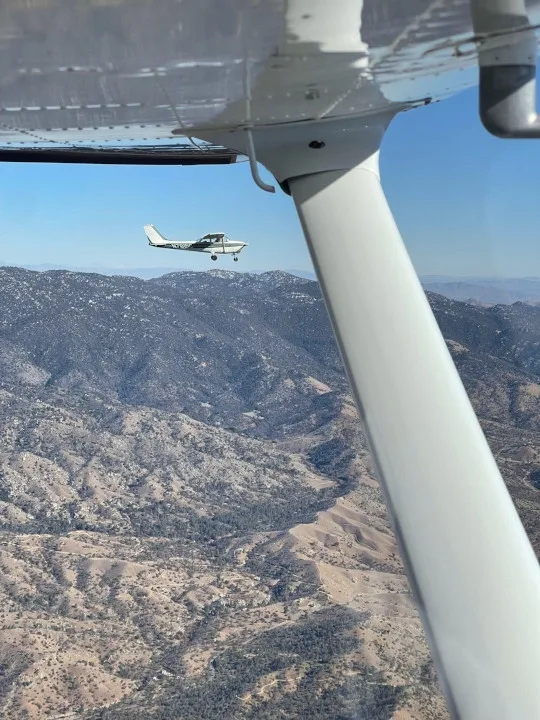 Formation flight over the San Bernardino mountains